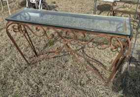 Wrought Iron Outdoor Sofa/Console Table