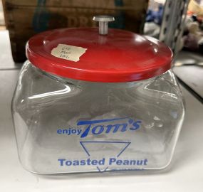 Tom's Toasted Peanut Glass Container