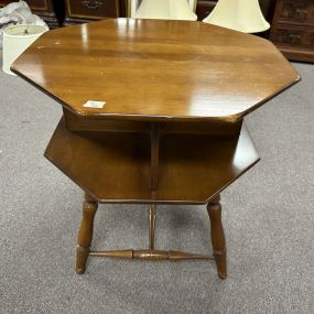 Late 1980's Cherry Octagon Lamp Table