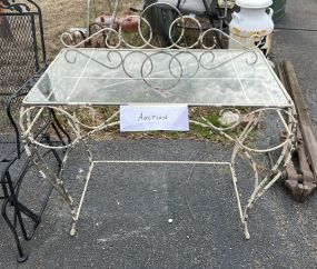 Painted Iron Outdoor Wall Table