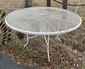 White Iron Outdoor Patio Table