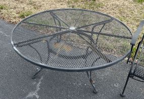 Round Wrought Iron Outdoor Coffee Table