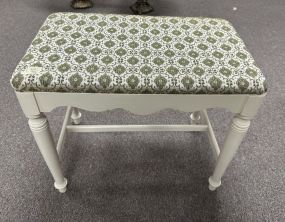 White Painted Vanity Bench