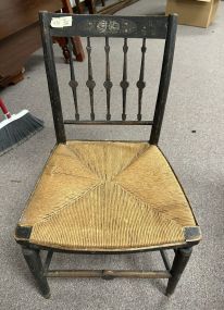 Antique New England Rush Seat Side Chair