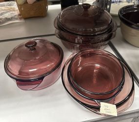 Set of Purple Pyrex Mixing Bowls