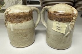 Signed Stoneware Pottery Shakers