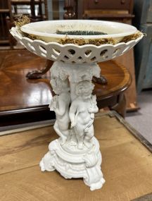 Porcelain Cherub Center Piece Compote