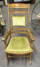 Vintage Victorian Maple Rocking Chair