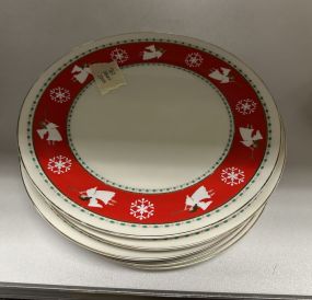 6 Christmas Salad Plates