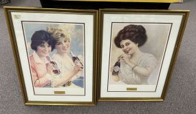 Two Flappers and Calendar Girl Coca Cola Prints