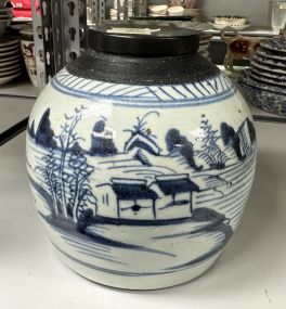 Antique Chinese Blue and White Ginger Jar