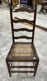 Oak Ladder Back Cane Side Chair