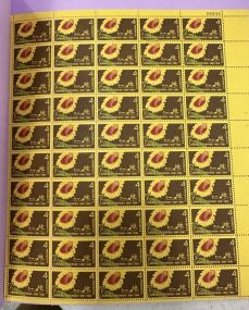 Kansas State Hood 4 Cent Stamp Sheet