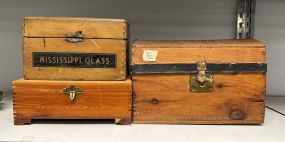 Three Vintage Trinket Storage Boxes