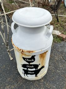 White Painted Vintage Milk Jug