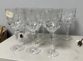 10 Clear Glass Crystal Wine Goblets