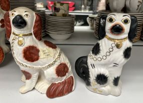 Vintage Staffordshire Porcelain Dogs