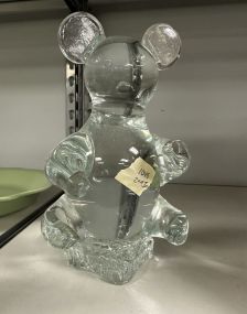 Heavy Glass Teddy Bear Sculpture