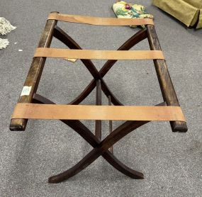 Vintage Oak Luggage Rack