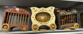 Three Vintage Wood Circus Toys
