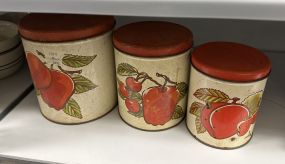 Set of 3 Vintage Metal Canisters