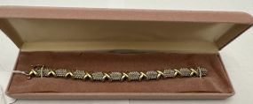 Ladies 14 Karat Yellow Gold Diamond Bracelet