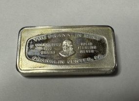 First National Bank, Jackson MS Franklin Mint 1000 Grains Sterling Bar