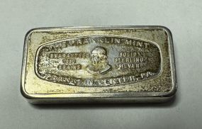 First National Bank, Jackson MS Franklin Mint 1000 Grains Sterling Bar