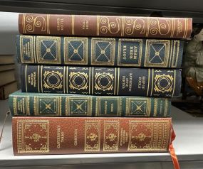 Five Gold Leather Bound Books