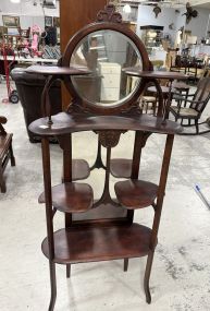 Vintage Art Nouveau Style Mahogany Display Shelf