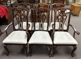6 Late 20th Century Queen Anne Cherry Dining Chairs