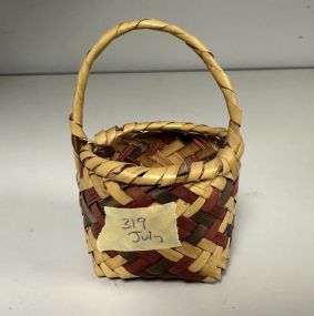 Small Choctaw Caned Woven Basket
