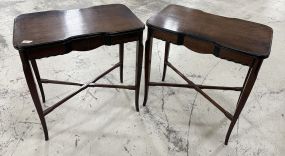 Pair of Traditional 20th Century Mahogany Accent Tables