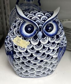 China Blue and White Owl Porcelain