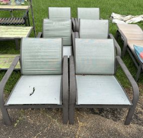 6 Metal Outdoor Patio Chairs