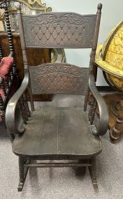 Antique Pressed Oak Victorian Style Rocker