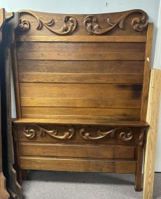 Antique Victorian Style Oak High Back 55