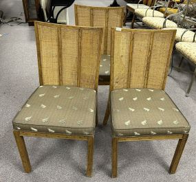 3 Mid Century Style Caned Side Chairs