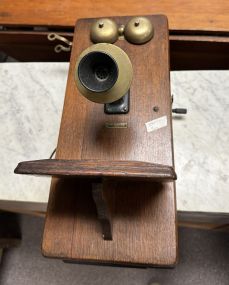 Sears Roebuck & Co Oak Crack Wall Phone