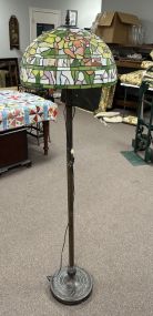Faux Stained Glass Shade Floor Lamp