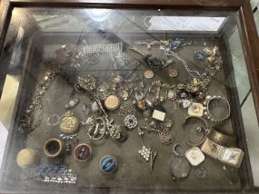 Case with Vintage Costume and Silver Jewelry