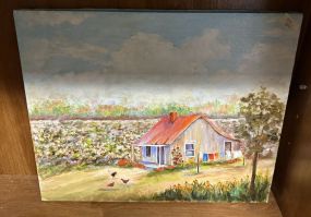 Betty Hamilton Folk Art Farm Painting