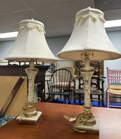 Pair of Resin Candle Stick Lamps