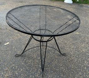 Black Wrought Iron Round Patio Table