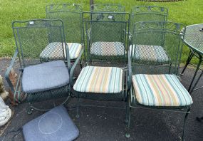 6 Wrought Iron Patio Arm Chairs