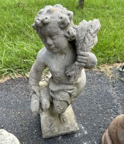 Concrete Cherub Outdoor Statue
