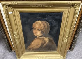 Antique Gold Gilt Framed Portrait of Woman