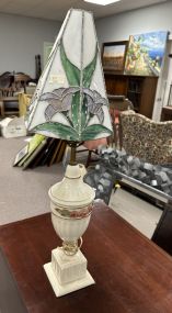 Faux Stain Glass Porcelain Vase Lamp
