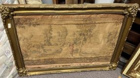 Antique Worn Framed Tapestry