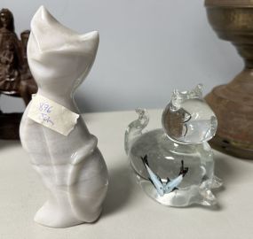 Ruby May Glass Cat and Marble Cat